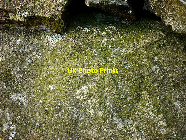 Photo 6"x4" Cut bench mark on boulder below wall Ulpha\/SD1993 c2014