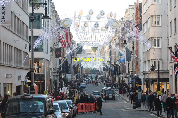 Photo 6"x4" Christmas lights, New Bond Street Westminster c2014