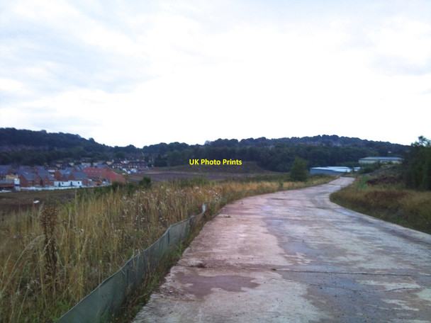Photo 6"x4" Silverdale Country Park: concrete slab road Blank Bank c2011