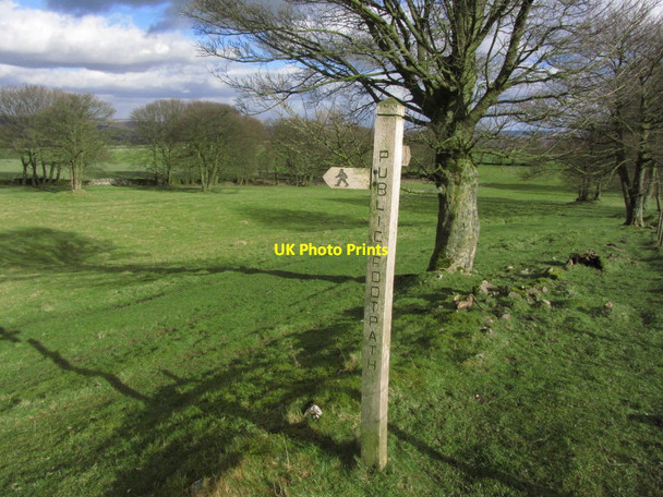 Photo 6"x4" Footpath sign on NE shoulder of Bole Hill near Bakewell Sheldon\/SK1768 c2014