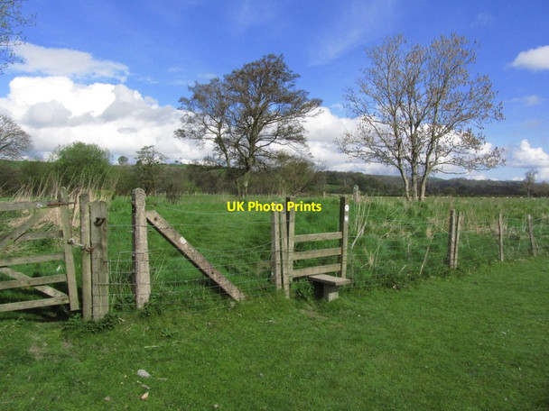 Photo 6"x4" Path with stile leading onto dismantled railway N of Cynwyd Cynwyd c2014