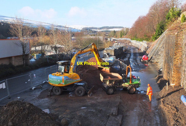 Photo 6"x4" Borders Railway work in Low Buckholmside, Galashiels (2) Galashiels c2014