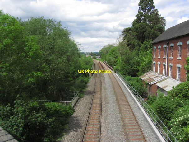 Photo 6"x4" Railway line. View north from A490 overbridge at Cilcewydd Cilcewydd c2014