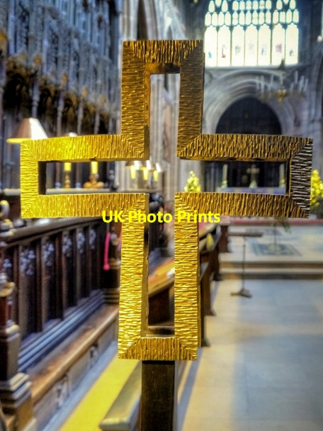 Photo 6"x4" Manchester Cathedral Quire Cross Manchester c2014