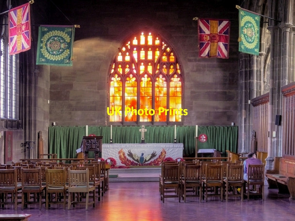Photo 6"x4" Manchester Cathedral, Regimental Chapel and Fire Window Manchester c2014