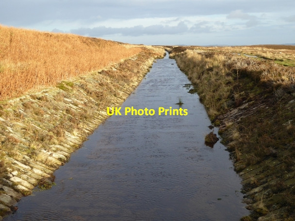Photo 6"x4" Catchwater channel at Hisehope Reservoir Horsleyhope c2014