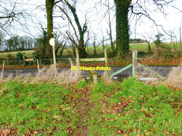 Photo 6"x4" Stile on footpath at unnamed road Brockbridge c2014