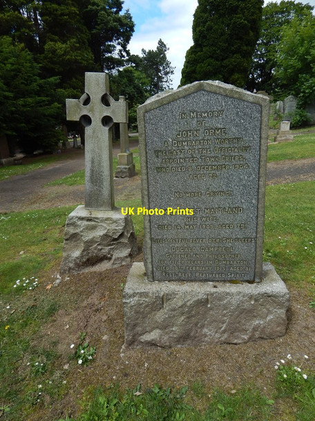 Photo 6"x4" Gravestone of John Orme Dumbarton c2014