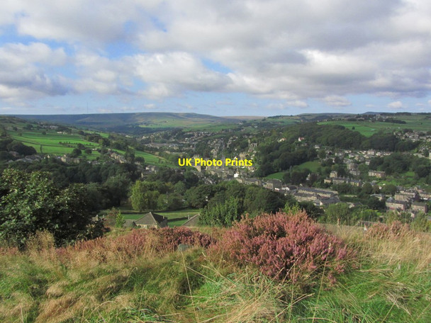 Photo 6"x4" View W over Holmfirth from Wooldale Cliff Holmfirth c2014
