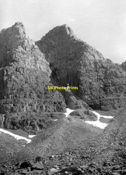 Photo 6"x4" Central and West Buttresses, Coire Mhic Fhearchair Loch Coire Mhic Fhearchair c1975