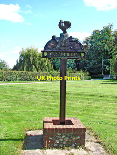 Photo 6"x4" Cockfield village sign Great Green\/TL9155 c2007