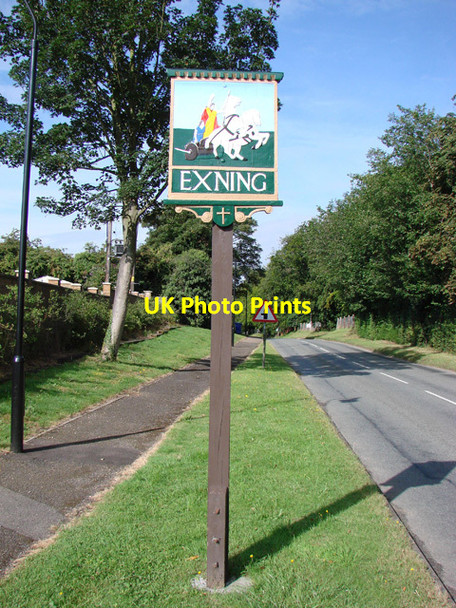 Photo 6"x4" Exning village sign Newmarket\/TL6463 c2007