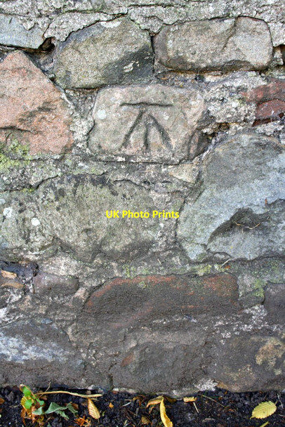 Photo 6"x4" Benchmark on wall of Battlebarrow Appleby-in-Westmorland c2014
