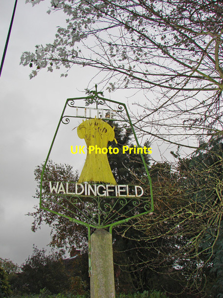 Photo 6"x4" Little Waldingfield village sign (detail) Little Waldingfield c2008