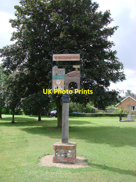 Photo 6"x4" Stanningfield village sign Hoggard's Green c2007