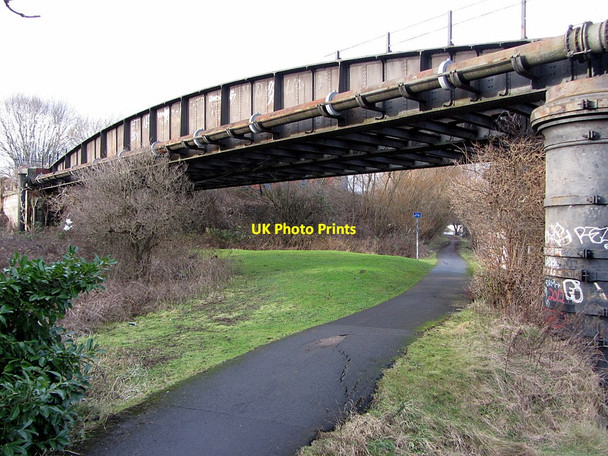 Photo 6"x4" Keelmans Way below viaduct of Scotswood Railway Bridge Blaydon c2015