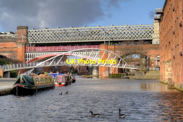 Photo 6"x4" Castlefield Basin and Viaduct Manchester c2015