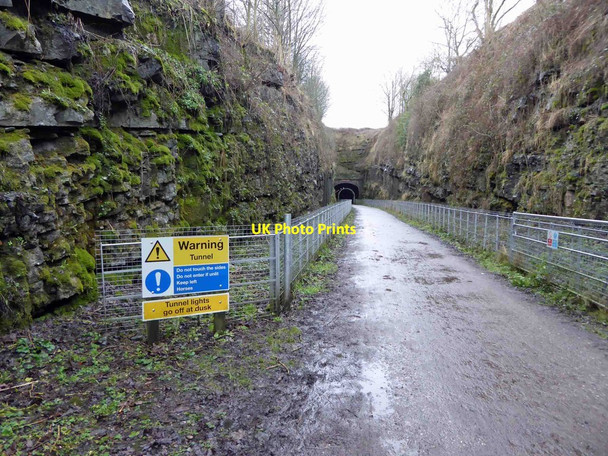 Photo 6"x4" Warning tunnel ahead Little Longstone c2015
