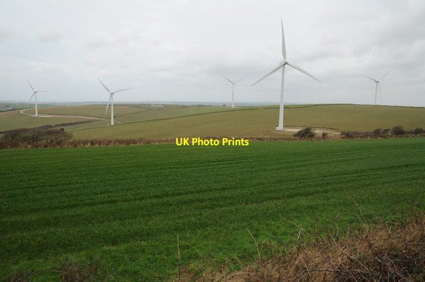 Photo 6"x4" Wind farm near Carland Cross Trevilson c2014
