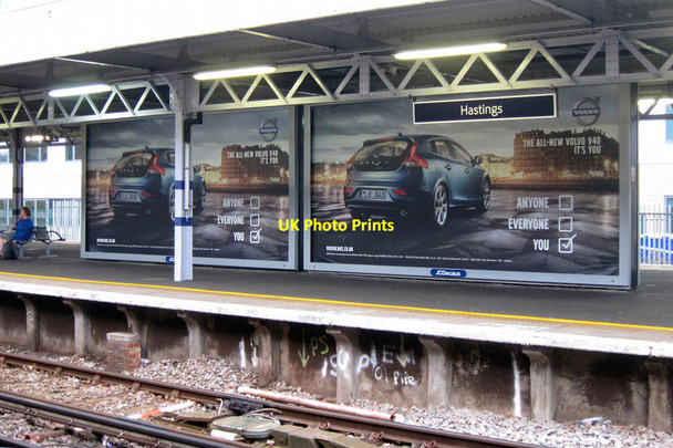 Photo 6"x4" Advertisement boards, Hastings Station Hastings\/TQ8110 c2012