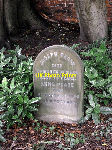 Photo 6"x4" Headstone of Joseph Pease in Darlington Friends' Burial Ground Darlington c2012