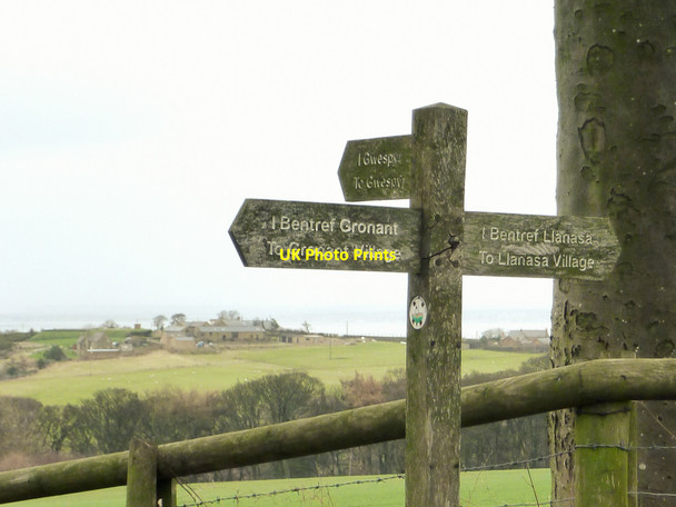 Photo 6"x4" Footpath sign on the Gronant and Gwespyr Circular Walk Llanasa c2015