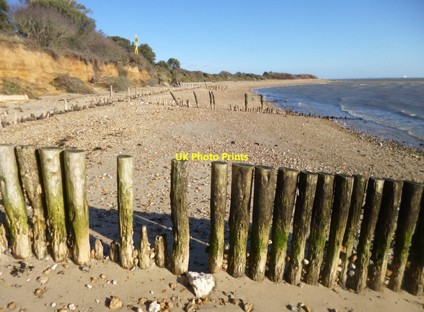 Photo 6"x4" Lepe, wooden groynes Lepe c2015