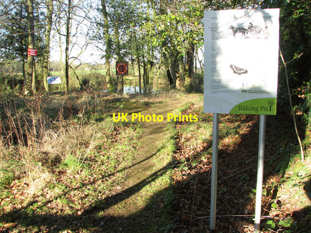 Photo 6"x4" Information board at the Raking Pit Arminghall c2015