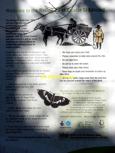 Photo 6"x4" Information board at the Raking Pit Arminghall c2015