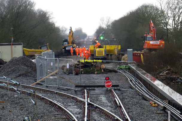 Photo 6"x4" Railway under construction Bicester c2015
