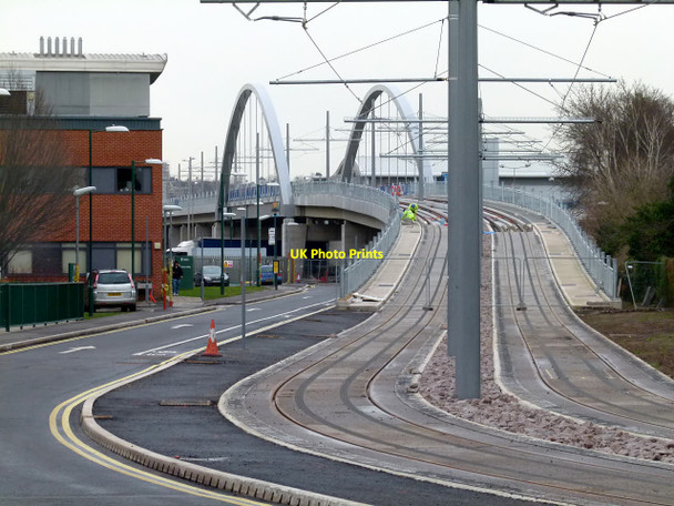 Photo 6"x4" Tramway alongside Science Road Beeston\/SK5236 c2015