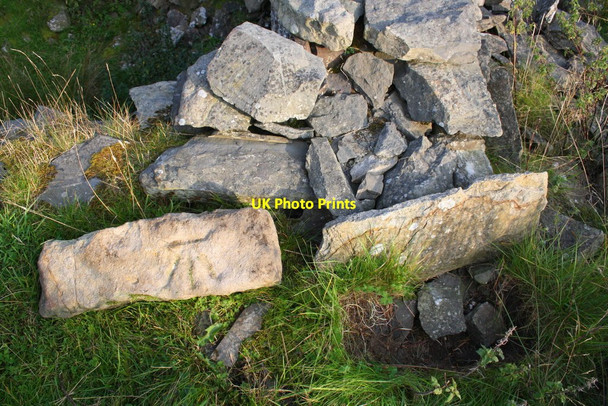 Photo 6"x4" Benchmark on stone from ruined farm building Fell End\/SD7298 c2014