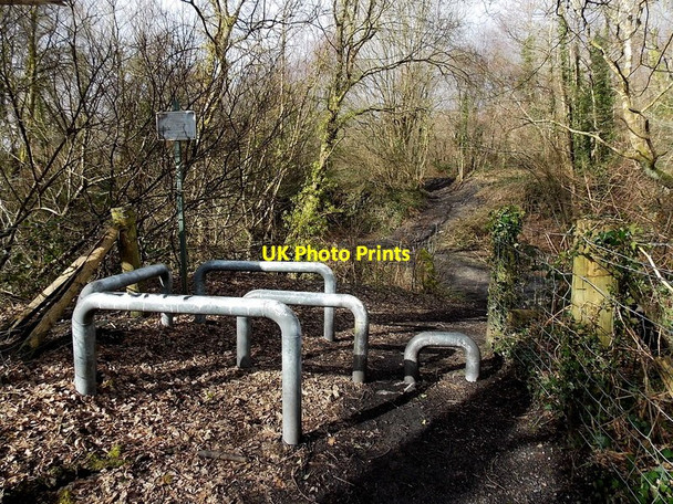 Photo 6"x4" Metal barriers near the Railway Path, Cwmbach Aberdare\/Aberdar c2014