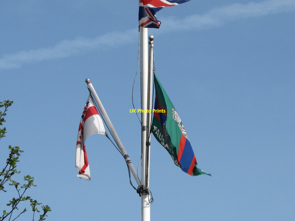 Photo 6"x4" Flags in the Lower Square, Kilkeel Kilkeel c2011
