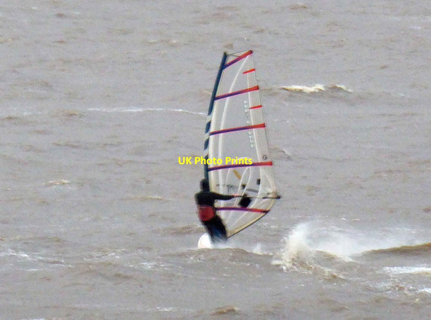 Photo 6"x4" Wind surfer braving the weather Cleethorpes c2015