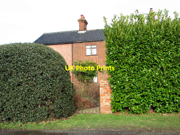 Photo 6"x4" House behind hedge in Threadneedle Street Bergh Apton c2015