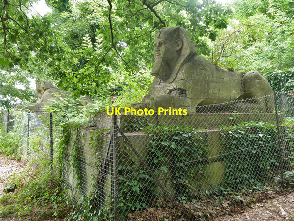 Photo 6"x4" Sphinxes, Crystal Palace Park Penge c2011