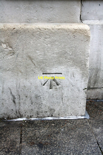 Photo 6"x4" Benchmark on former Town Hall Merton\/TQ2569 c2015