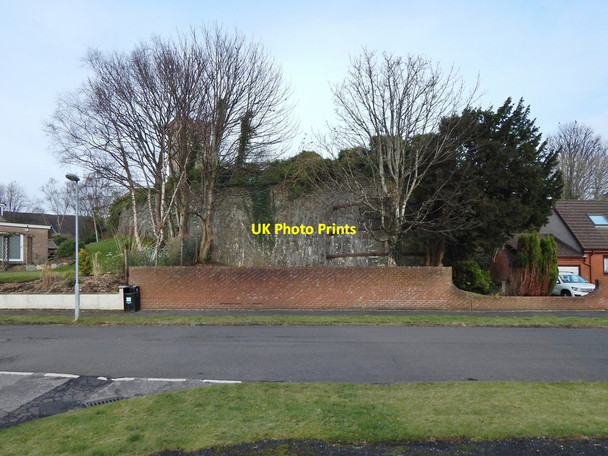Photo 6"x4" Retaining wall below Ardencaple Tower Helensburgh c2015