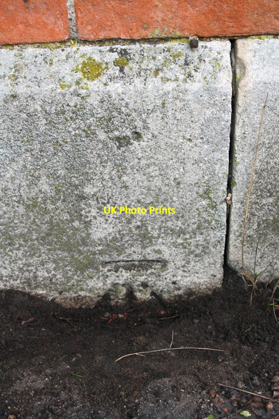 Photo 6"x4" Benchmark on wall outside Carmel College Lodge Wallingford c2015