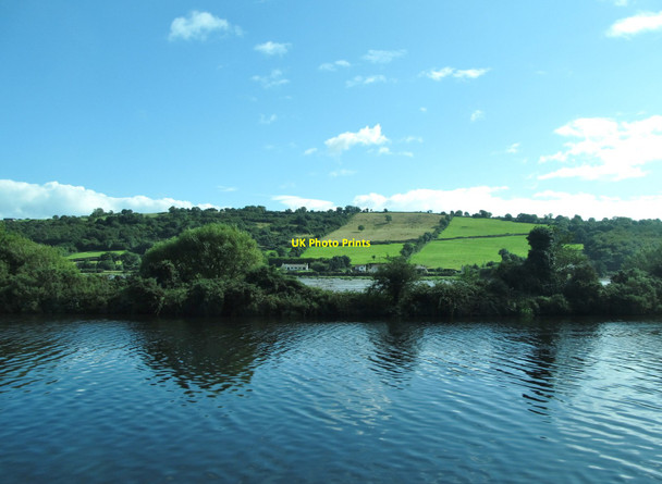 Photo 6"x4" View across the Newry Canal and the Newry River towards the Four Green Fields Burren c2012