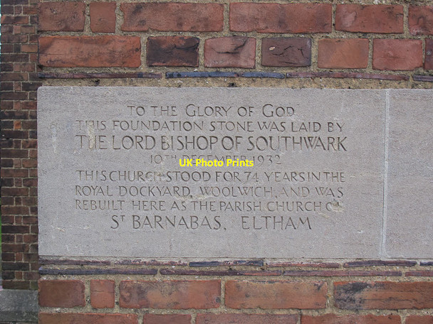 Photo 6"x4" St Barnabas church, Eltham: foundation stone Eltham c2015