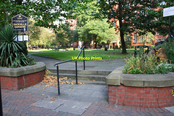 Photo 6"x4" Entrance to Sackville Gardens Manchester c2014