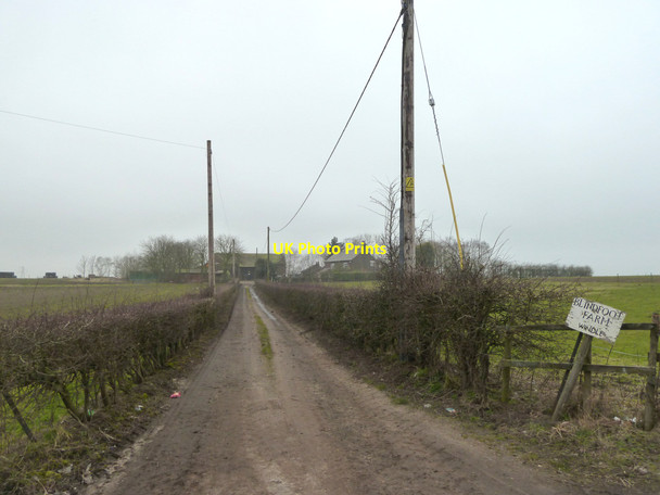 Photo 6"x4" Track to Blind Foot Farm from B5203 Blind Foot Road Moss Side\/SJ4497 c2015