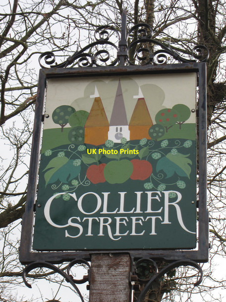Photo 6"x4" Collier Street village sign Collier Street c2015
