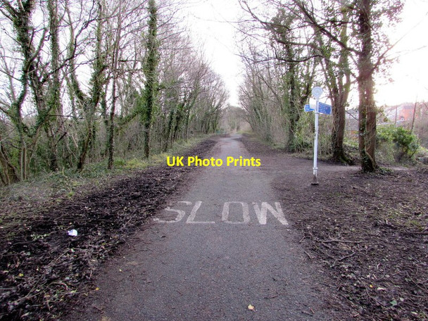Photo 6"x4" SLOW on a footpath and cycleway in Griffithstown, Pontypool Pontypool\/Pont-y-pwl c2015