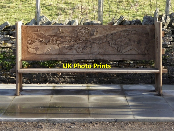 Photo 6"x4" Memorial bench at Catton Catton\/NY8257 c2015