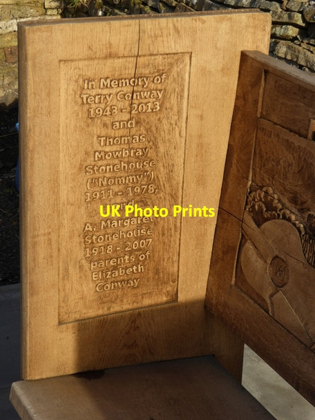 Photo 6"x4" Side panel, memorial bench, Catton Catton\/NY8257 c2015