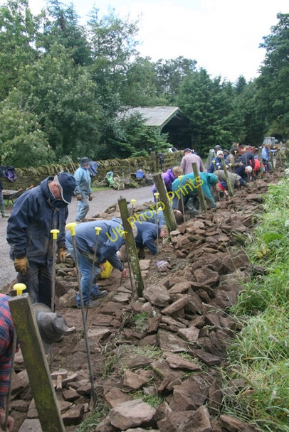 Photo 6"x4" Dry stane dyke restoration near Henderston Farm Bonnyton\/NO3338 c2008