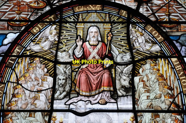 Photo 6"x4" Stained glass window,Upton Warren church Upton Warren c2015